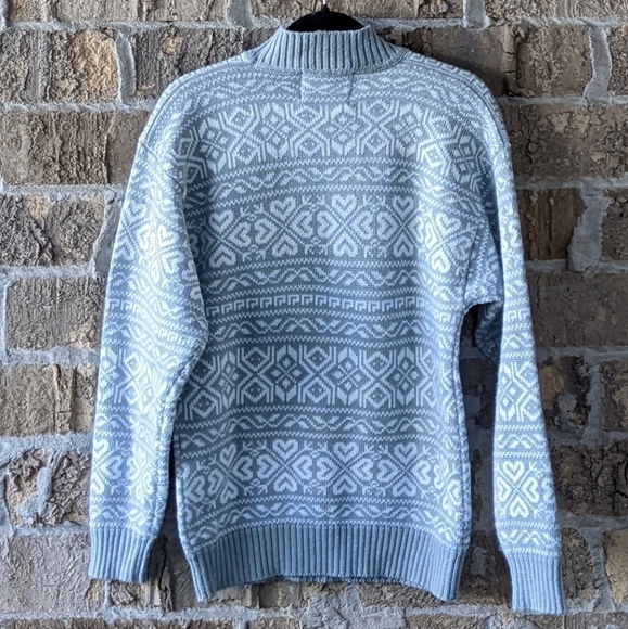 Vintage 70s 80s Summit County Ski Sweater White Gry - Picture 5 of 7